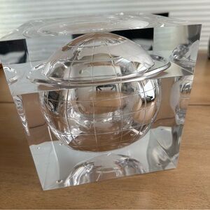 World Globe Ice Bucket Vintage MCM Lucite Acrylic Alessandro Albrizzi